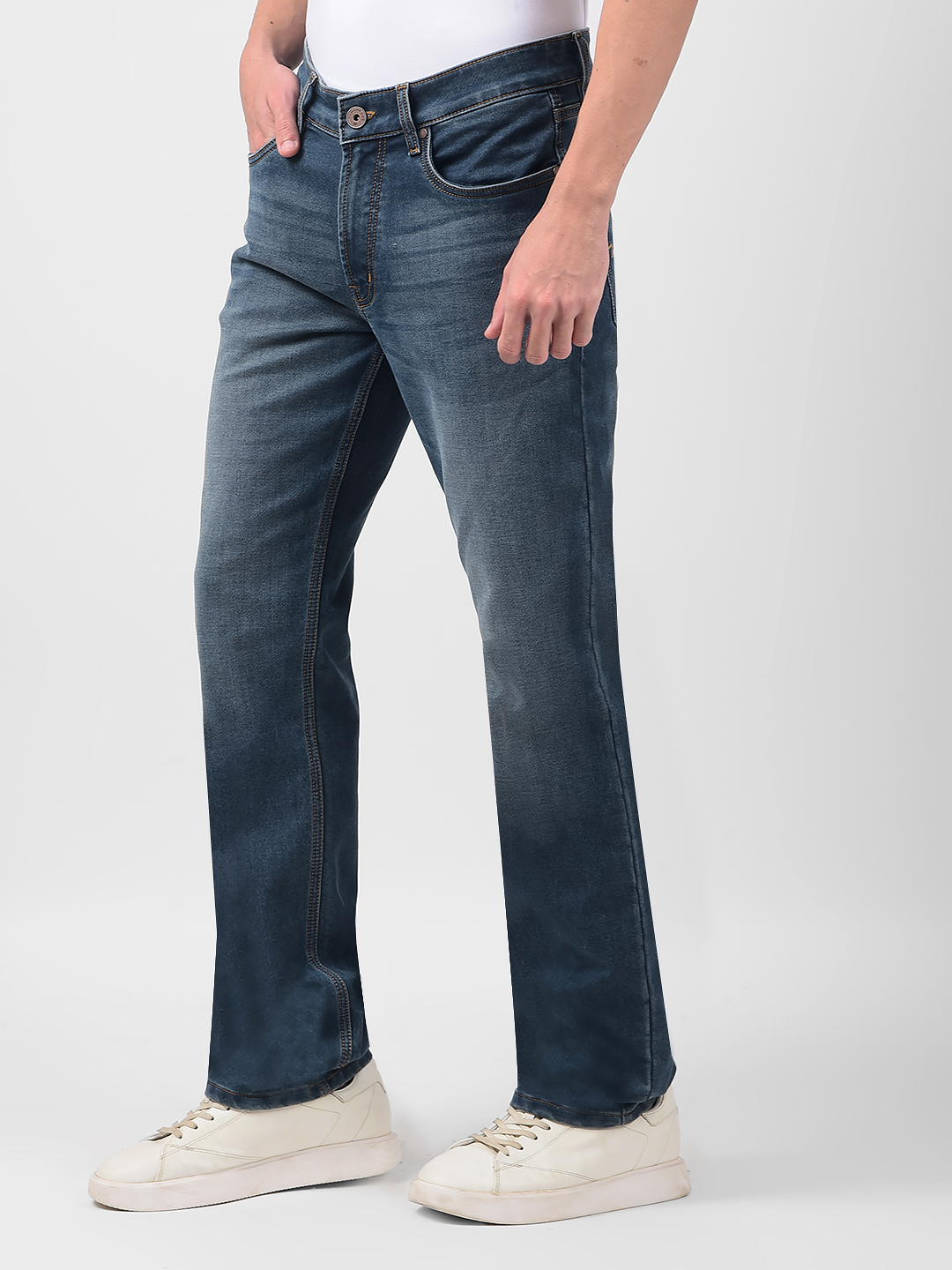 Numero Uno Men Solid Dark Blue Jeans